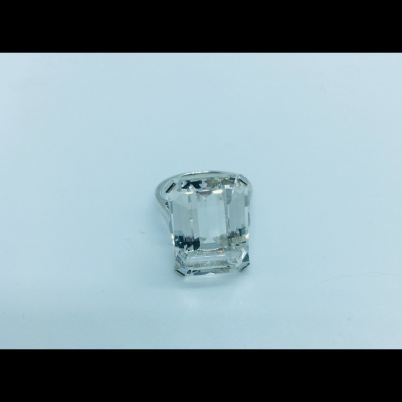 Vintage Sterling Silver Rock Crystal Quartz Ring - Picture 8 of 15